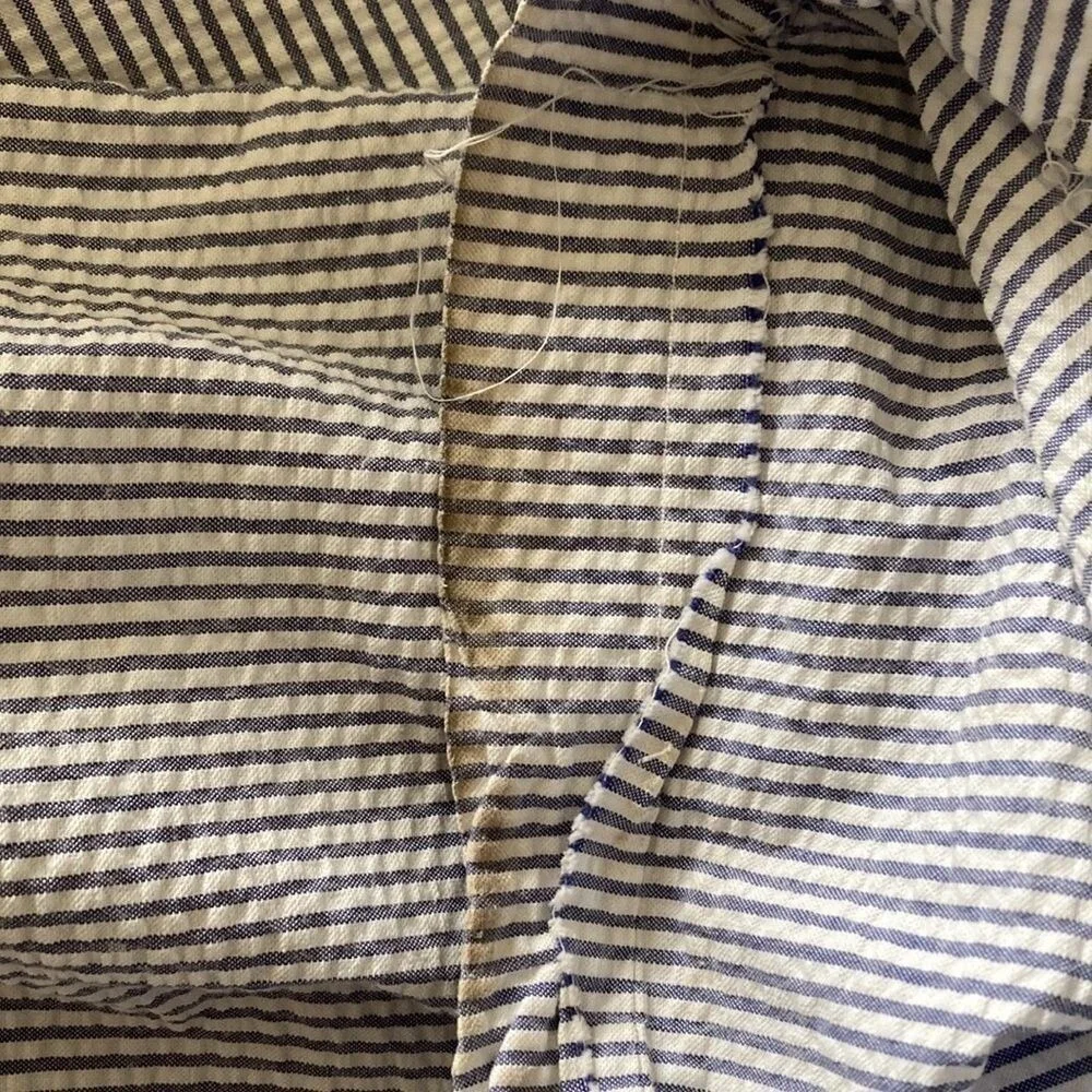 Joseph & Feiss Mens Seersucker Pleated Pants Blue White Stripe‎ Cotton 36 Waist